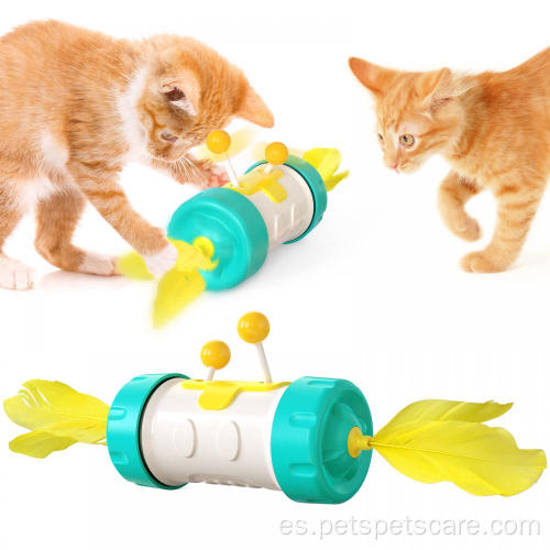 Nuevo diseño de juguetes interactivos para gatos con plumas de rascado para mascotas